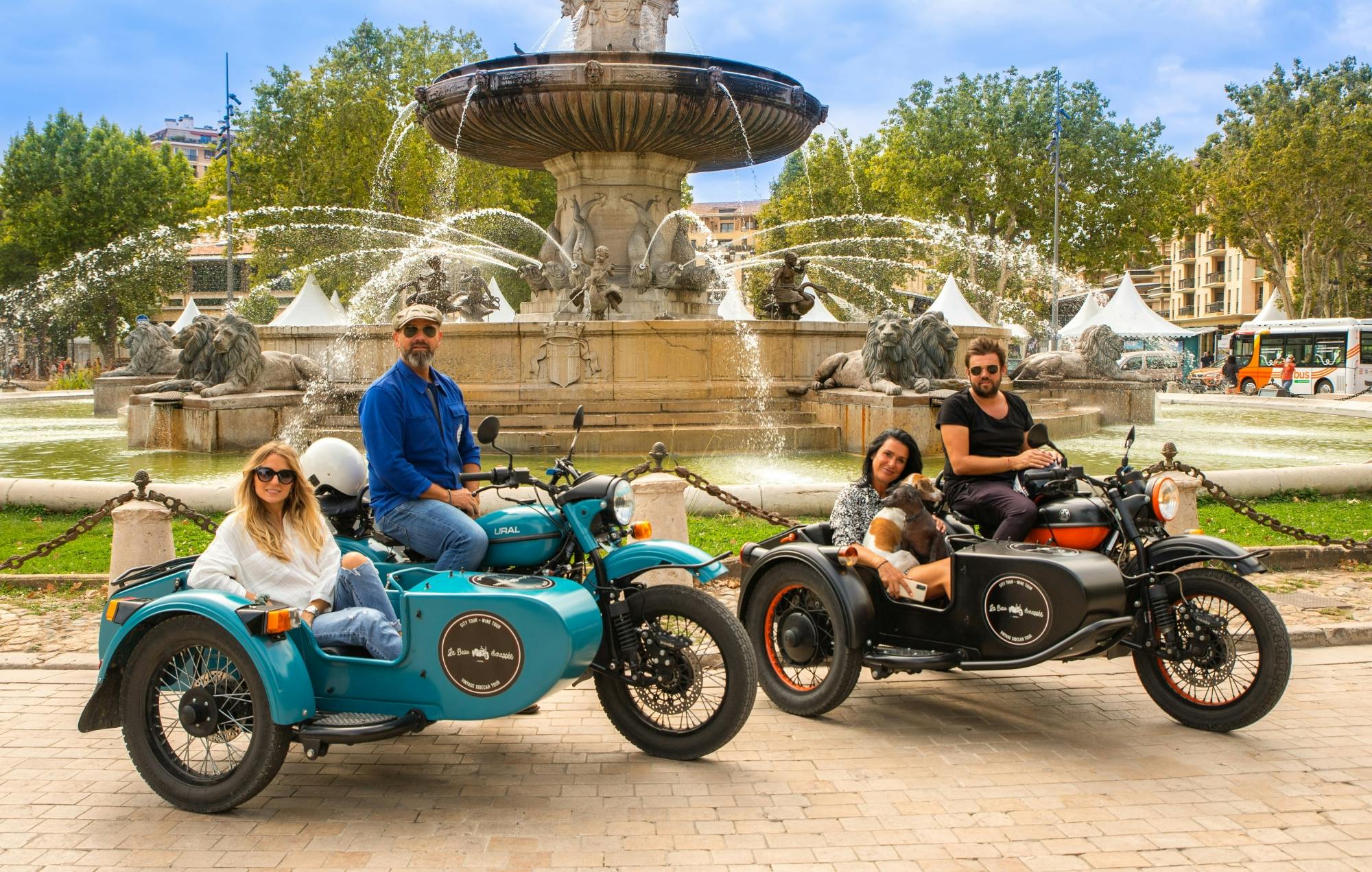 Wycieczka retro z wózkiem bocznym po Aix-en-Provence