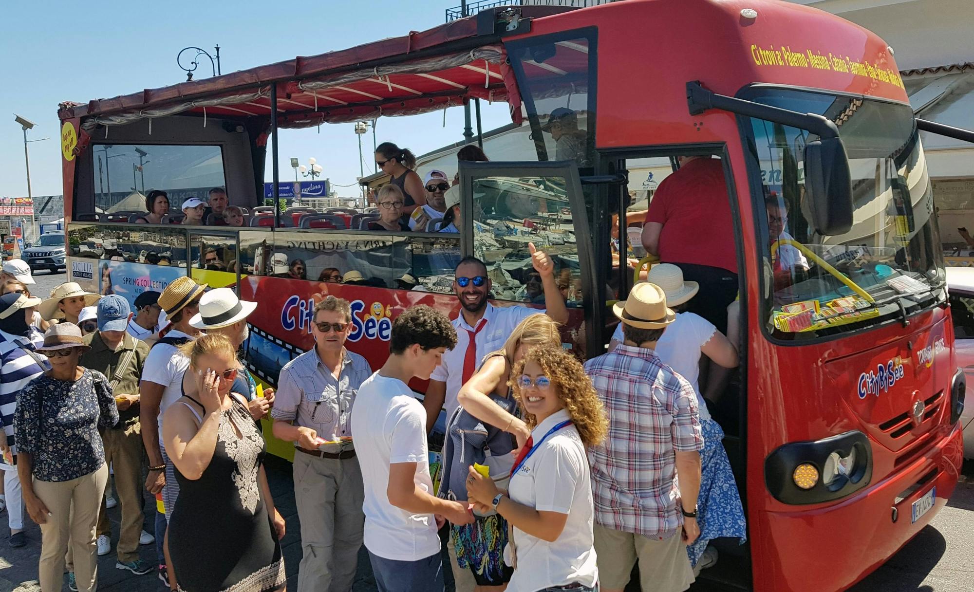 Taormina Hop-On, Hop-Off Bus Ticket - Blue or Red Line