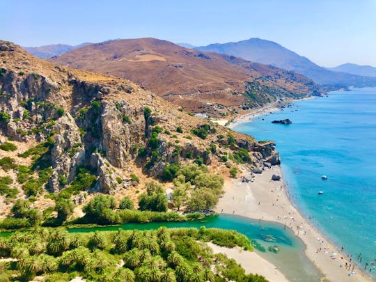 Guided tour to Preveli Palm Beach by boat with taverna lunch