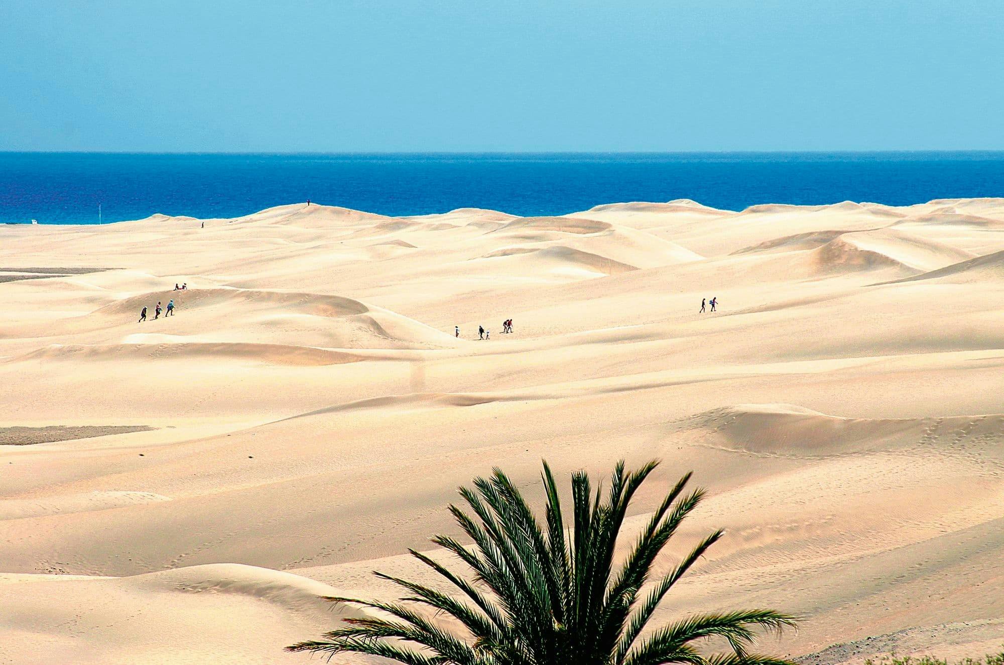 Sanddynene i Maspalomas og landsbyen Puerto de Mogan