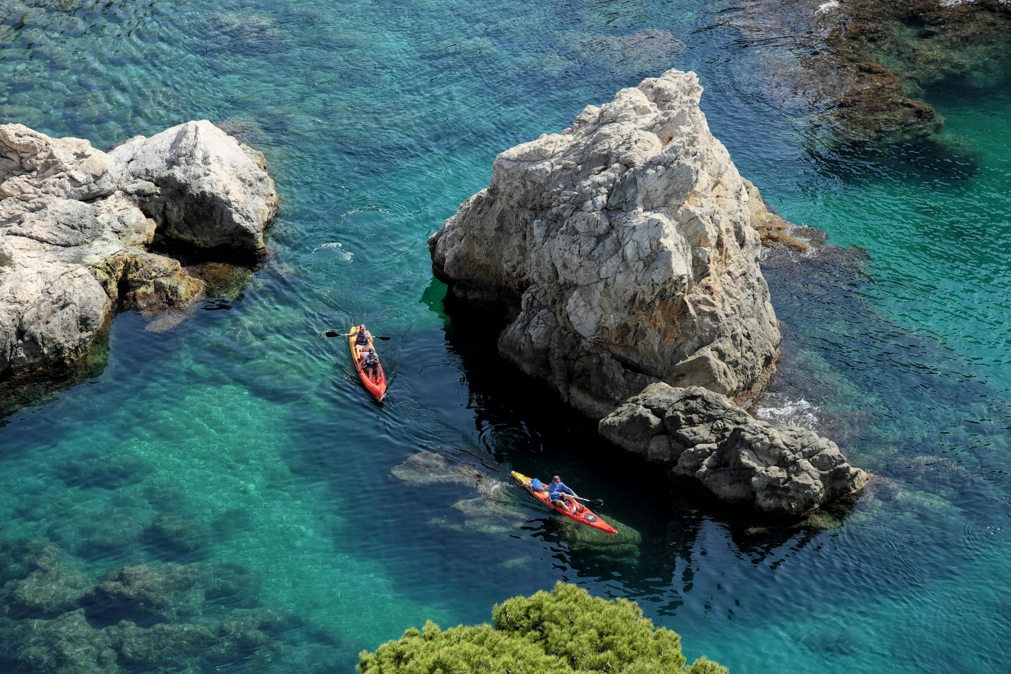 Kajaktocht langs de kust van Taormina