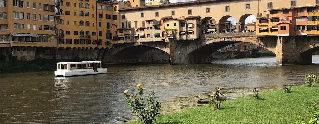 Visite à pied de Florence avec croisière en bateau électrique sur le fleuve Arno