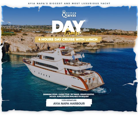 Crucero de medio día de lujo Ocean Queen con almuerzo en Ayia Napa