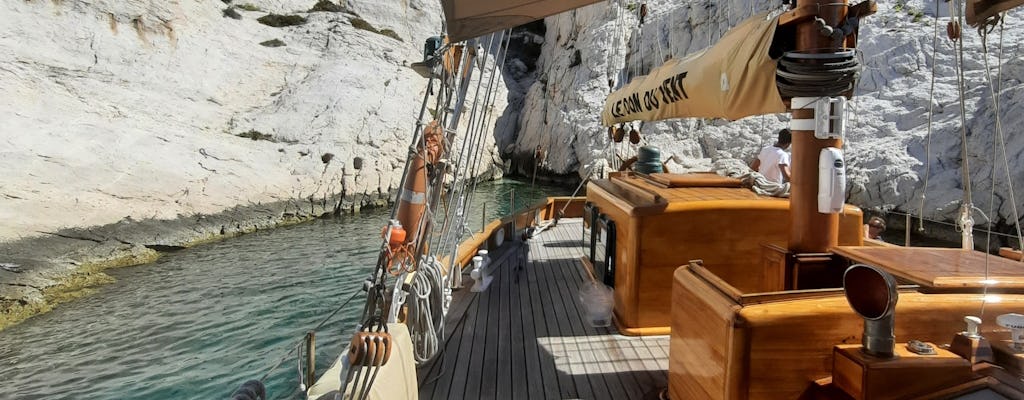 All-day cruise in the Calanques on a classic ketch boat