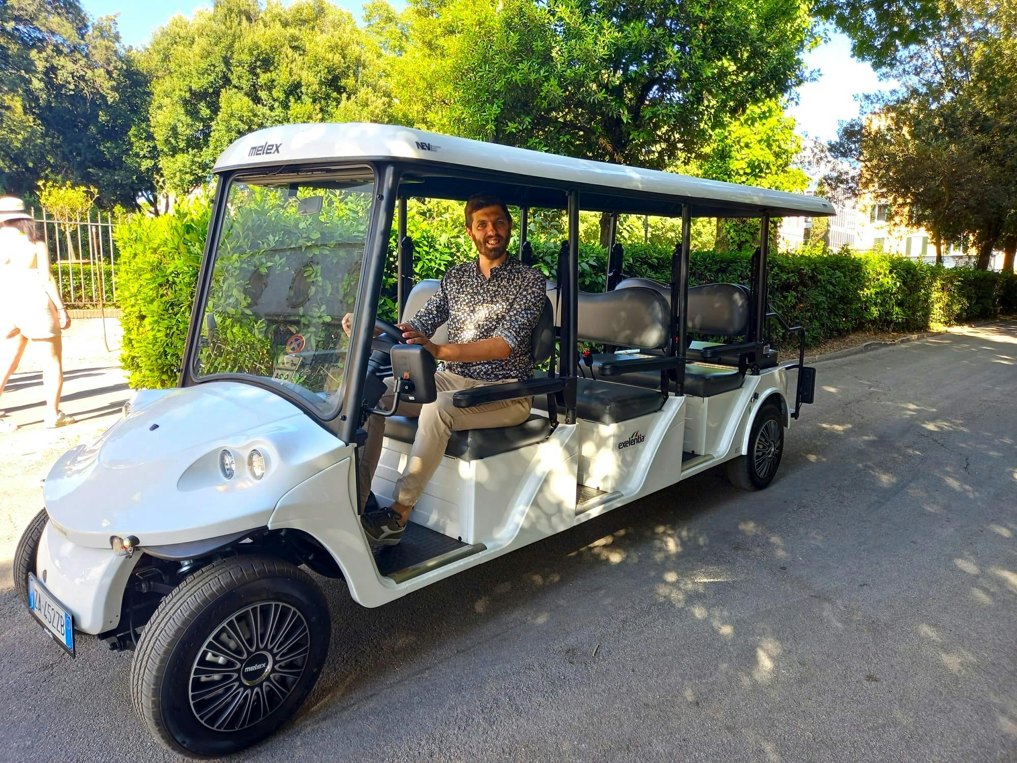 Guided golf cart tour in Villa Borghese Gardens