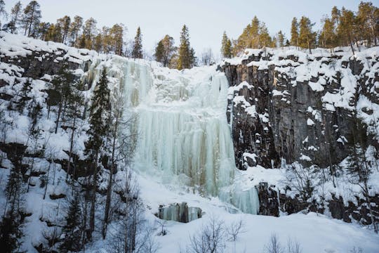 Visit the frozen waterfalls of Korouoma