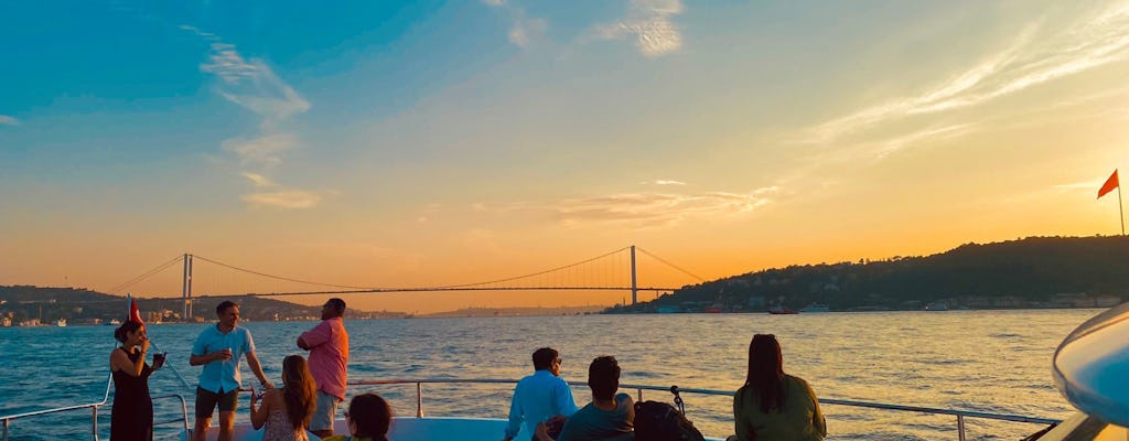 Bosphorus sunset cruise on luxury yacht with guide