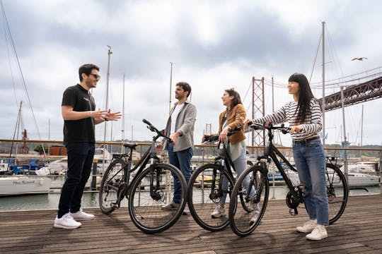 Lisbon bike tour, Tagus cruise and helicopter flight