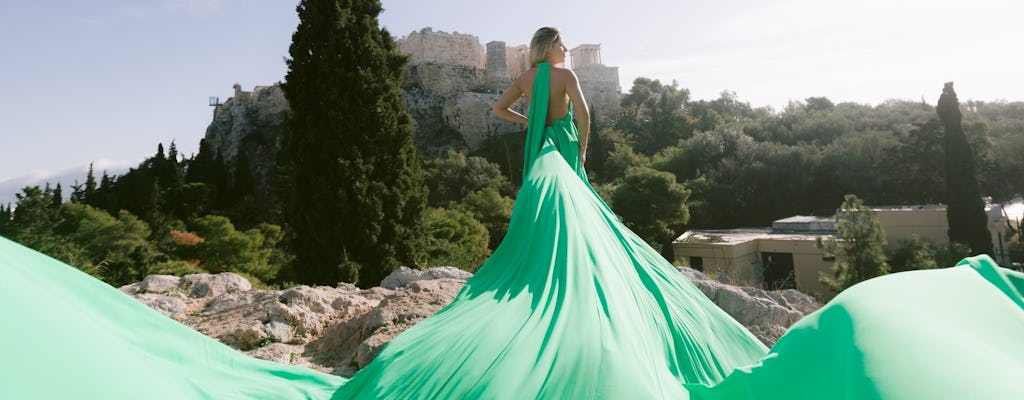 Séance photo en robe volante à Athènes avec un photographe professionnel