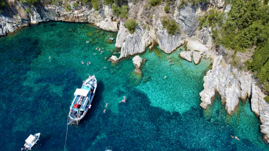 Corfu Blue Caves cruise with swim stops, lunch and optional transfers