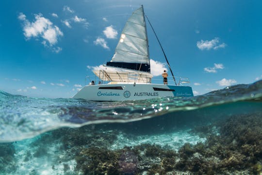 Cruzeiro de catamarã na costa norte de Mauritius Grand Bay