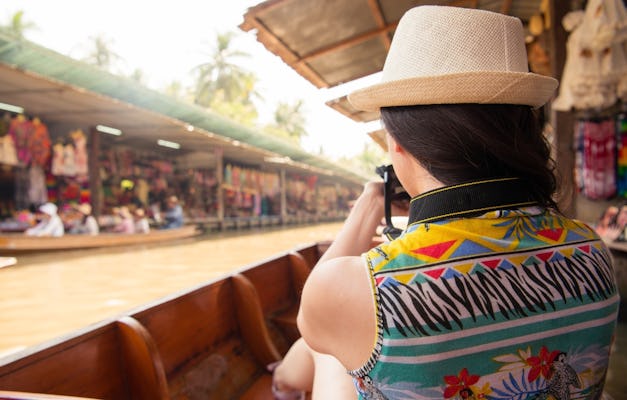 Schwimmender Markt Damnoen Saduak und Führung durch die Maeklong-Eisenbahn