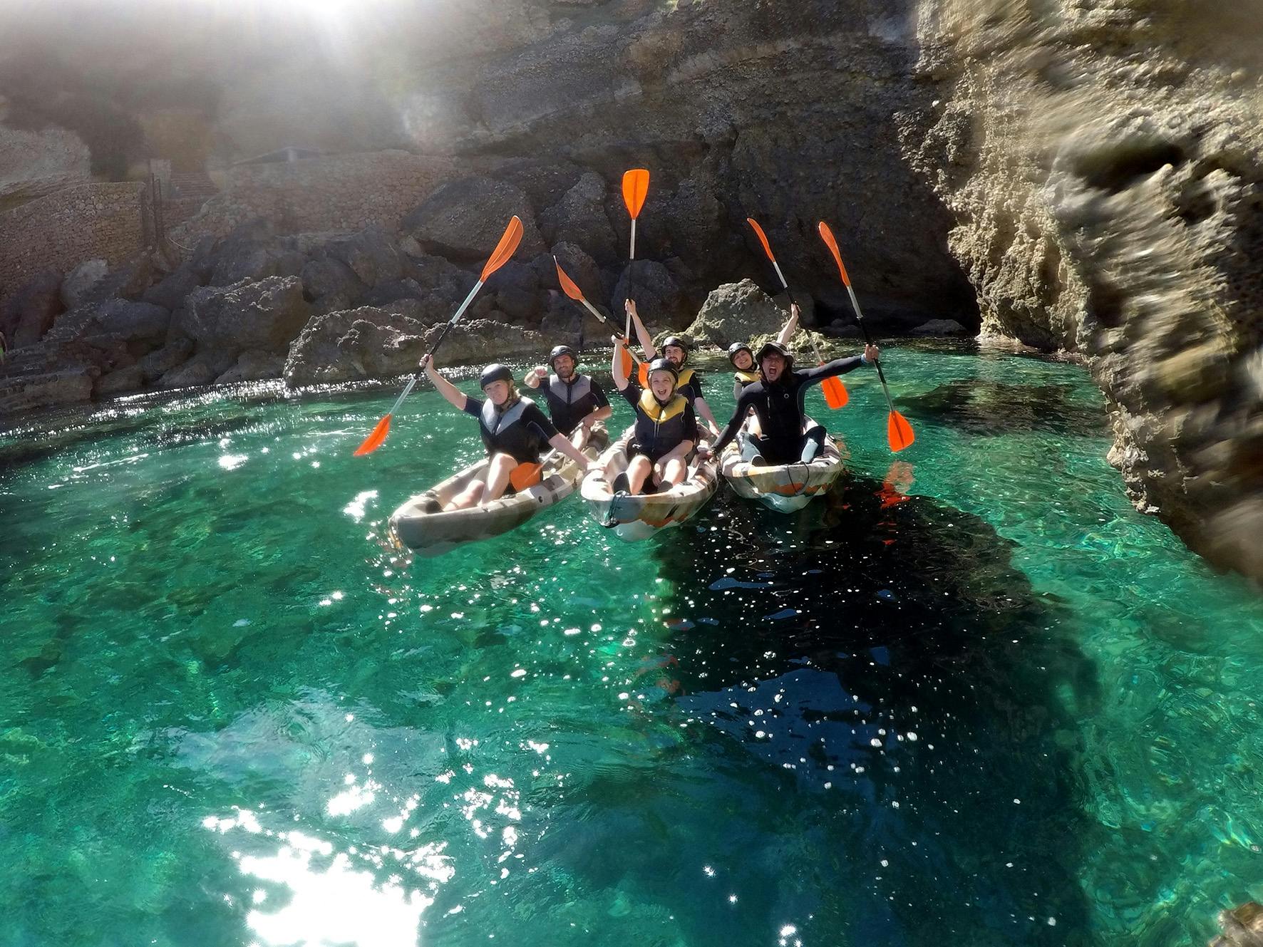 Mallorca multi adventure with kayak, cliff jumping, snorkel and more