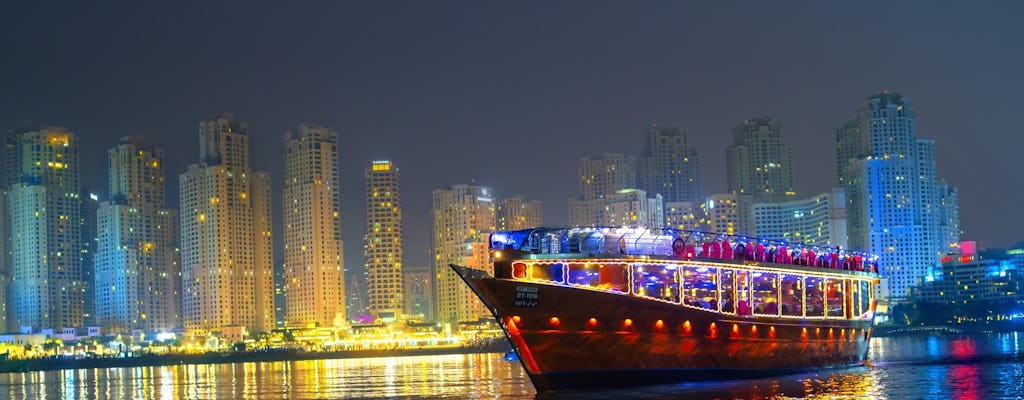 Koninklijke diner-dhowcruise in Dubai Marina met optionele transfer