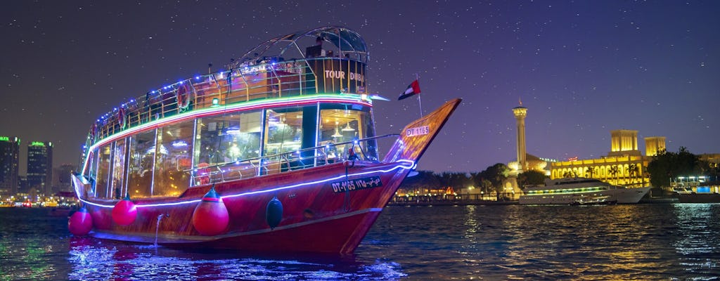 Dubai Creek dhow dinner cruise with pick-up from Sharjah
