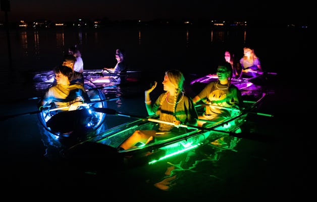Experiencia de kayak que brilla en la oscuridad en la ciudad de Panamá, Florida