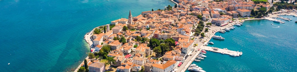An ancient town nestled on a small peninsula overlooking the Istrian coast, Poreč is textbook Croatia.