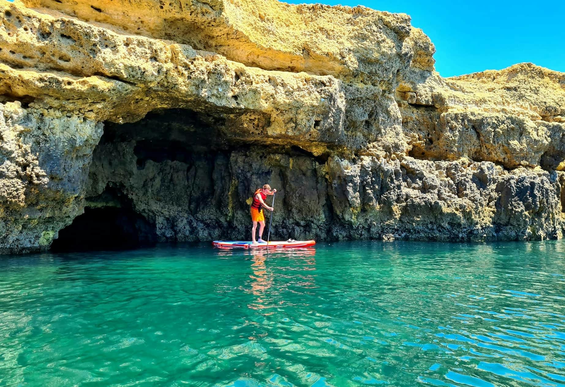 Caves & Cliffs by Stand Up Paddle with Transport