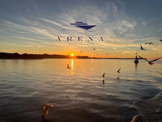 Sunset boat tour to Brijuni National Park with dinner and dolphin watching