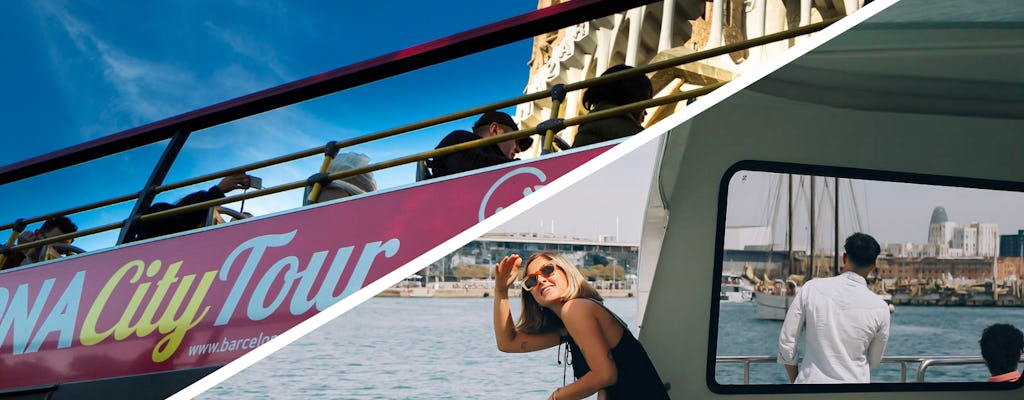 Excursão de ônibus hop-on hop-off em Barcelona com cruzeiro ecológico de catamarã