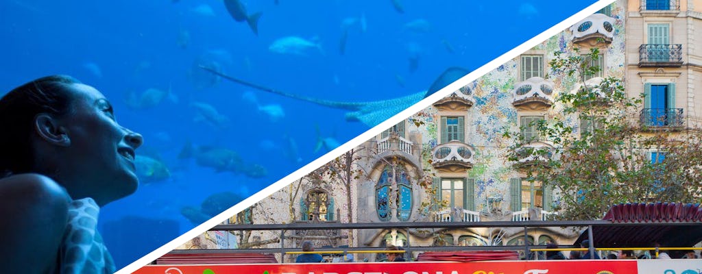 Hop-on-Hop-off-Bustickets für eine Stadtrundfahrt durch Barcelona mit Aquarium