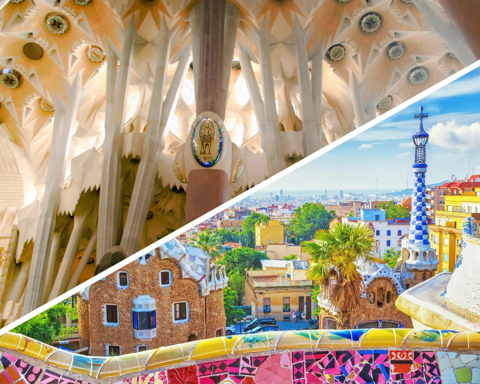 Bilety wstępu do świątyni Sagrada Família z wieżami i parku Güell oraz transfer