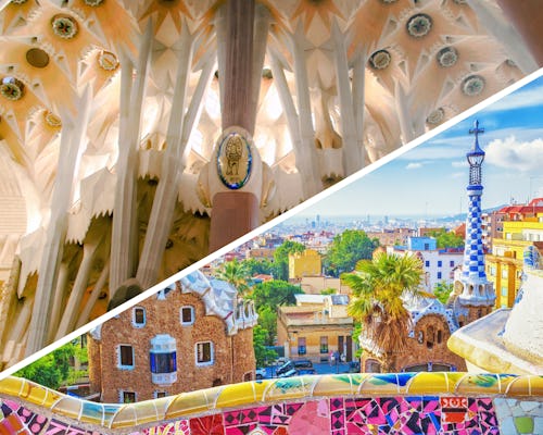 Bilety wstępu do świątyni Sagrada Família z wieżami i parku Güell oraz transfer