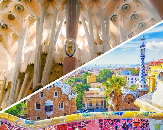 Sagrada Familia og Park Güell indgangsbilletter med tårnadgang  og transport