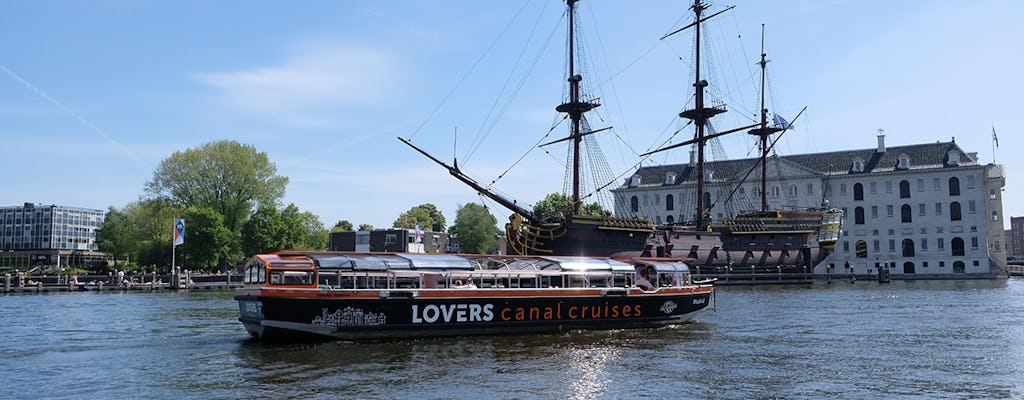 Crucero por los canales de Ámsterdam en un barco semiabierto
