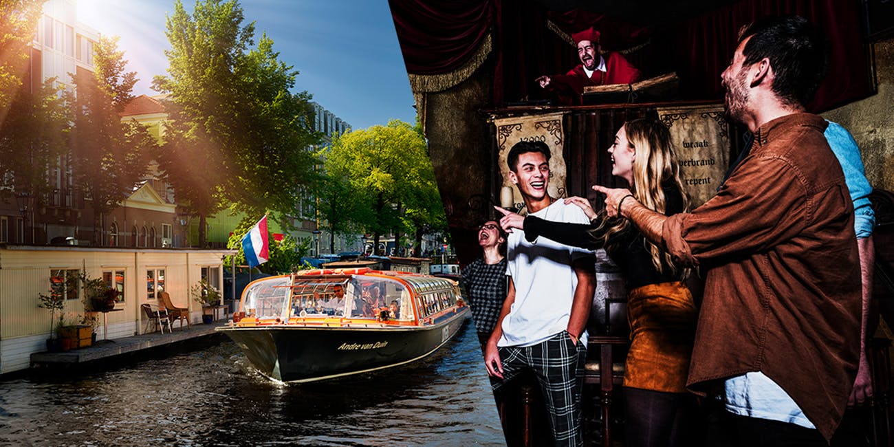 Amsterdam Dungeon inträdesbiljett och 1-timmes båttur på kanelen