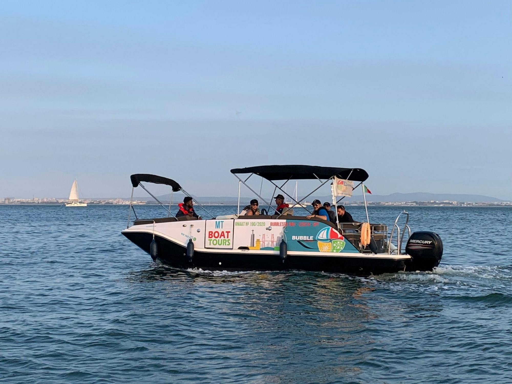 Sightseeing cruise with glass of champagne in Lisbon