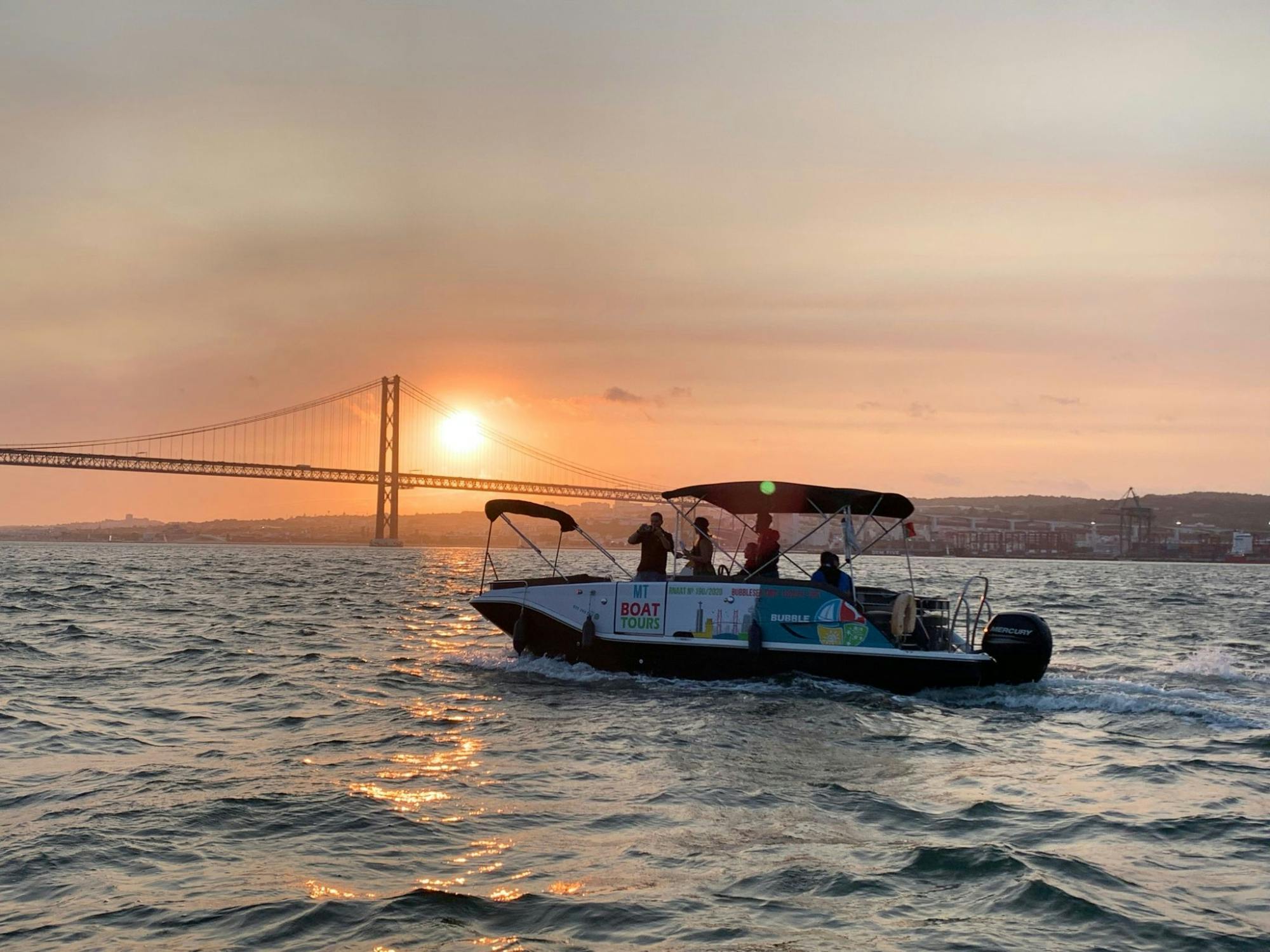 Tagus river night cruise with glass of champagne Musement