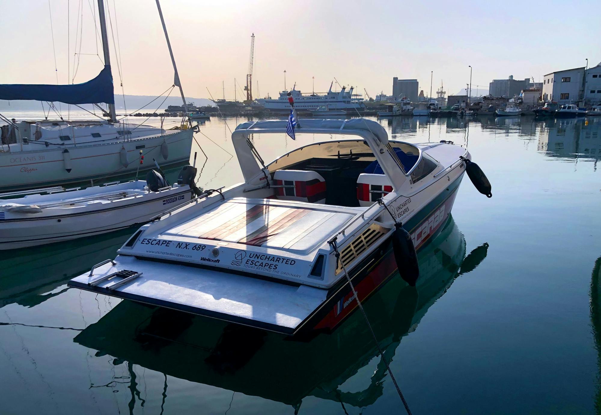 Half-day Menies Beach, Hironisia Bay & Theodorou Boat Cruise