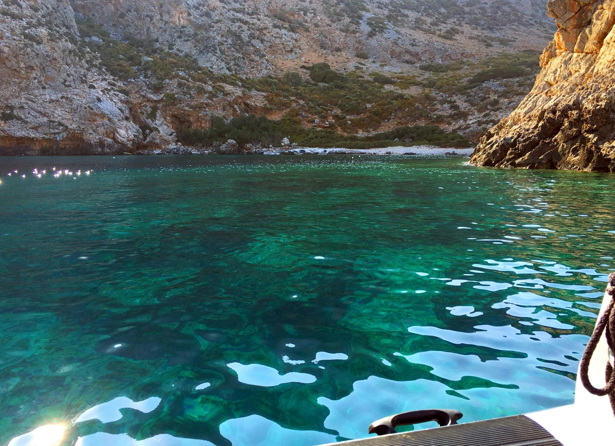 Half-day Menies Beach, Hironisia Bay & Theodorou Boat Cruise