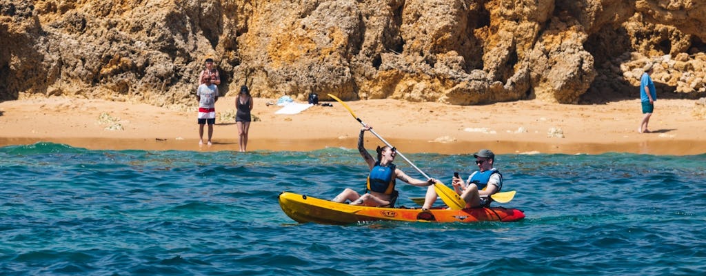 Kayak guided experience along the Albufeira coastline