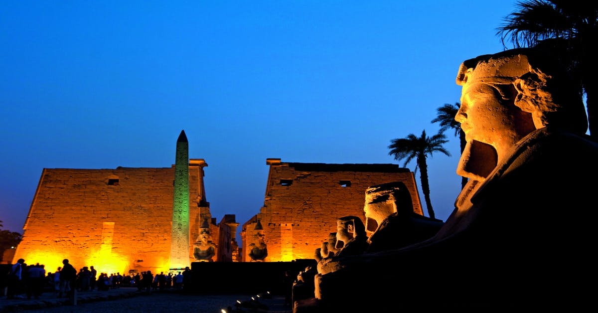 River Cruises Collection: Sound and light show at Karnak Temple
