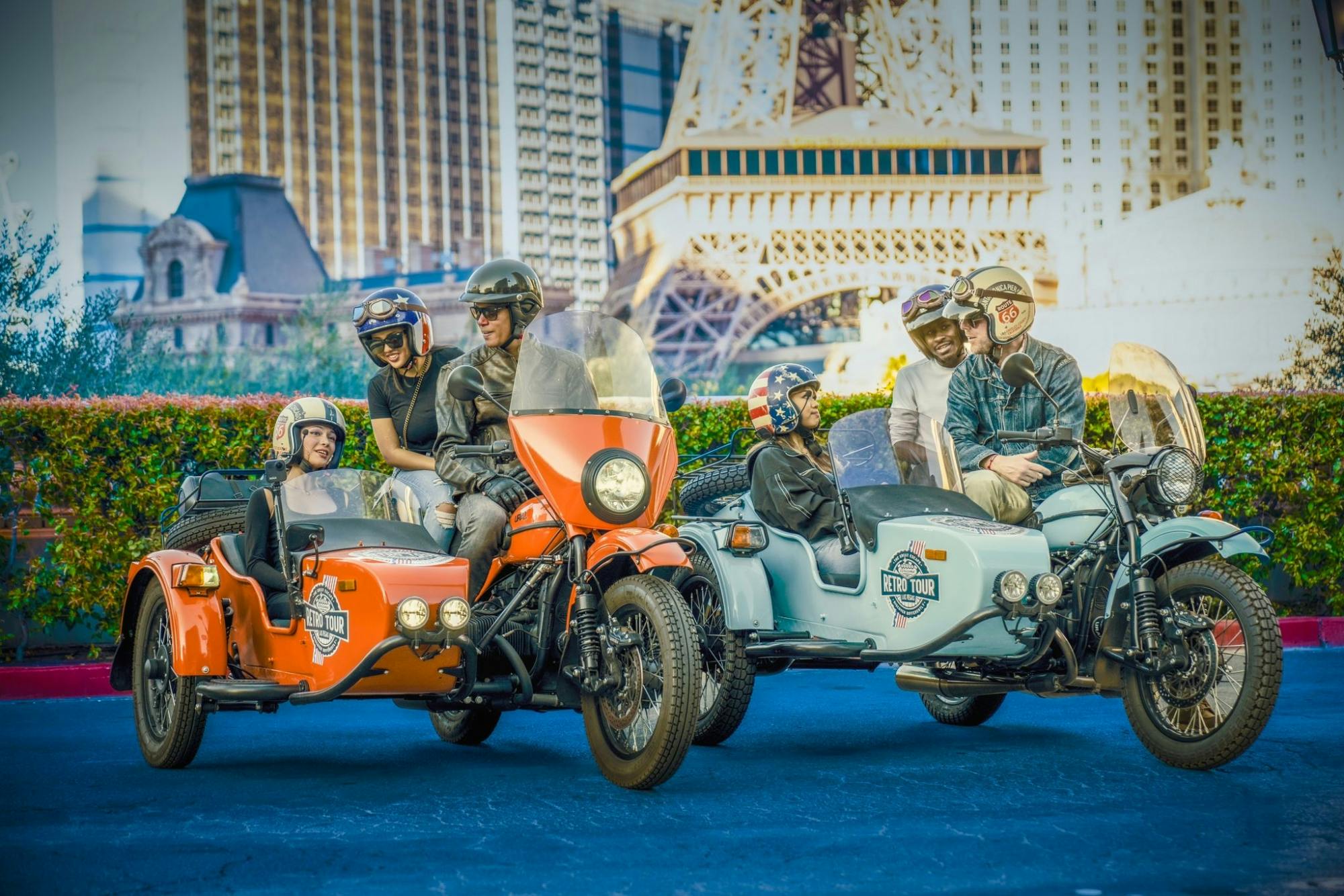 Private two-hour guided sidecar tour in Las Vegas with a drink