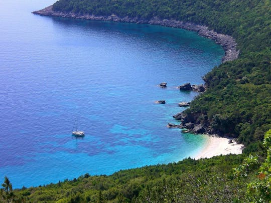 Crucero a la playa de Koutsoupia Barbacoa y puesta de sol en la playa de Antisamos