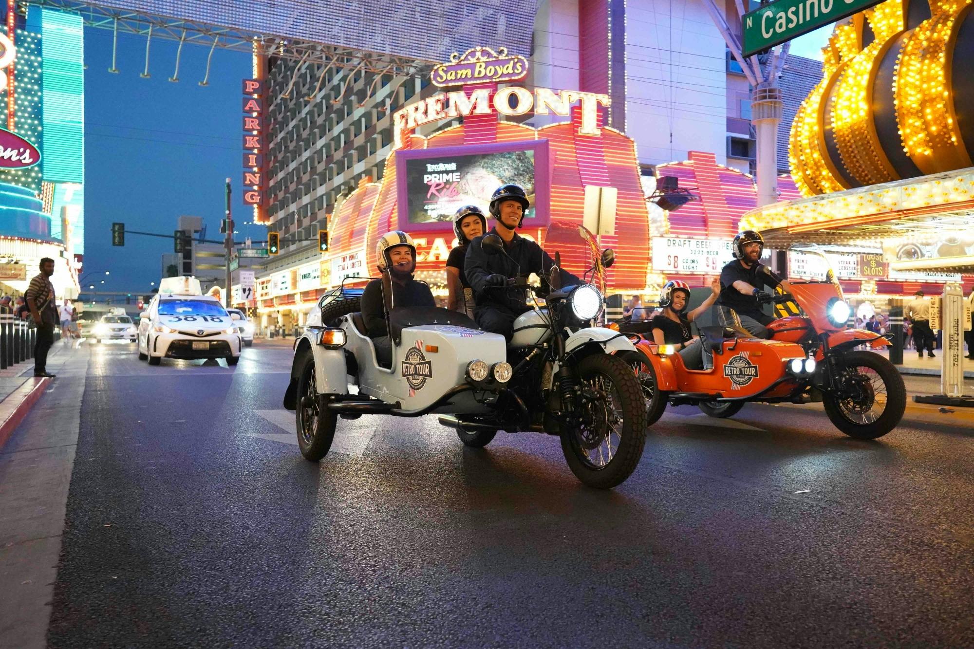 Prywatna dwugodzinna wycieczka wózkiem bocznym po nocnym życiu Las Vegas
