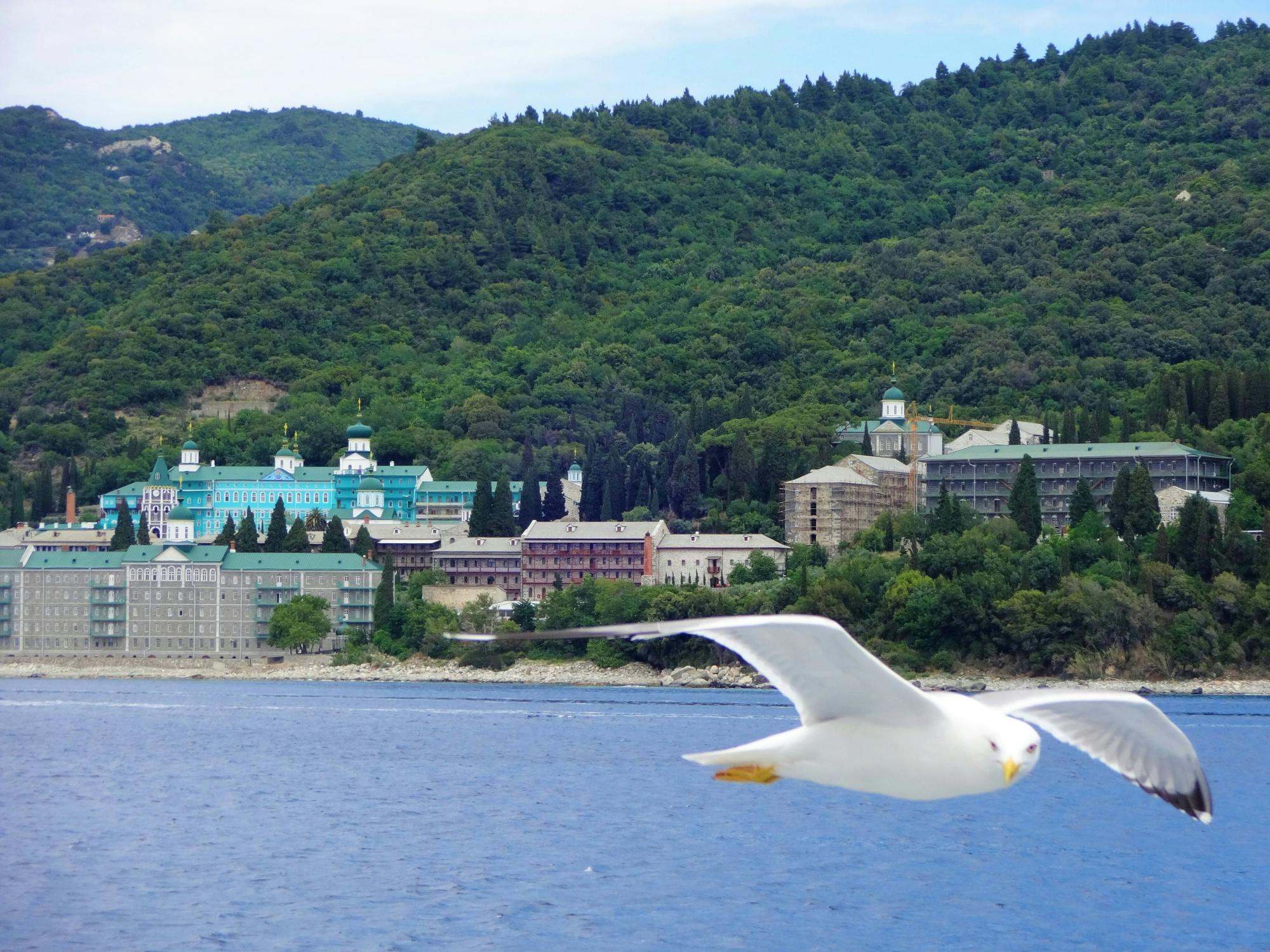 Mount Athos & Banana Beach Boat Cruise with Transfer