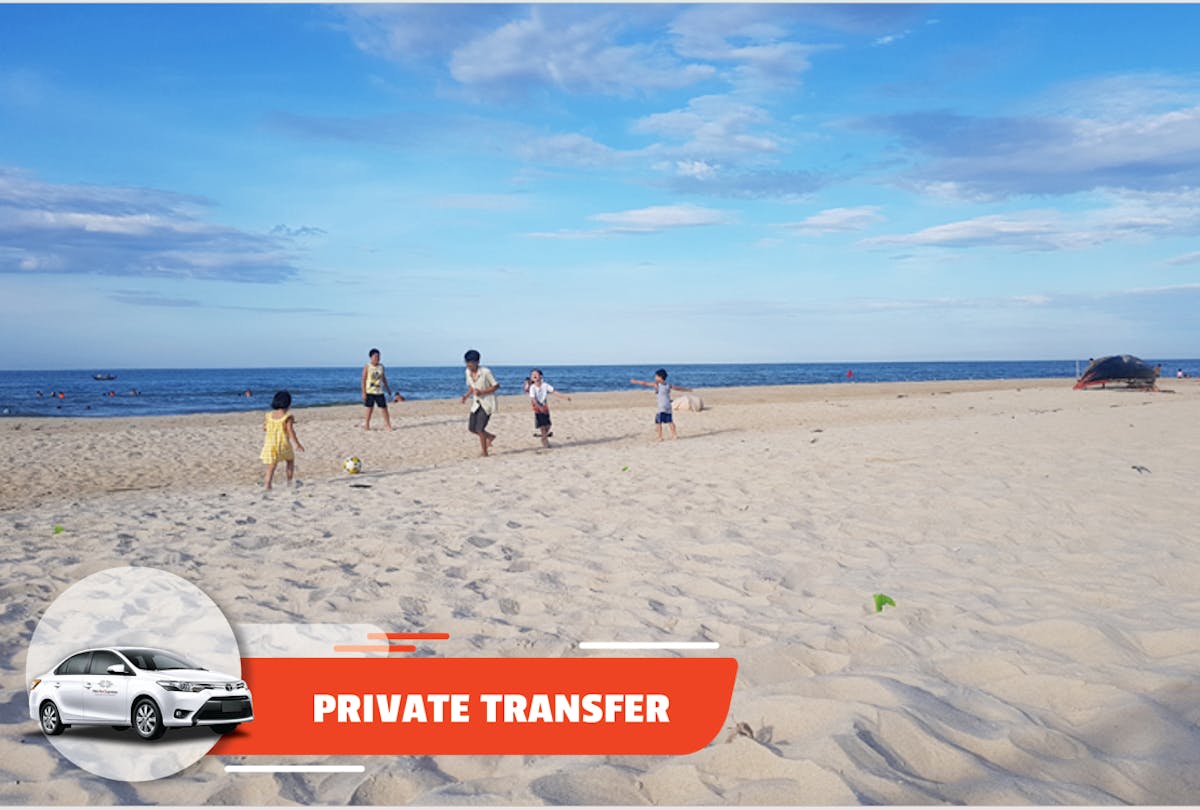 Private transfer between the Pilgrimage Village and Thuan An beach Musement