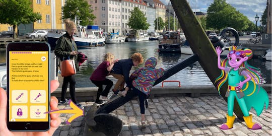 Self-guided interactive treasure hunt tour for families