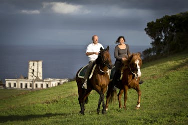 Lusitano-paardrijden voor beginners op het eiland Faial