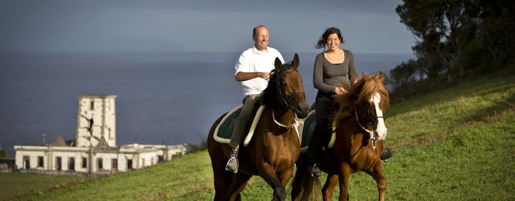 Lusitano-paardrijden voor beginners op het eiland Faial