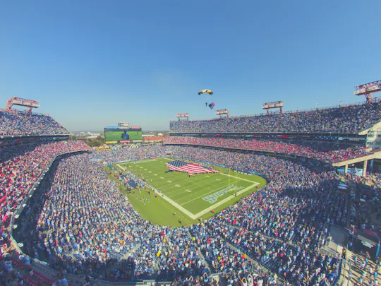 Bilhete para o jogo de futebol dos Tennessee Titans no Nissan Stadium
