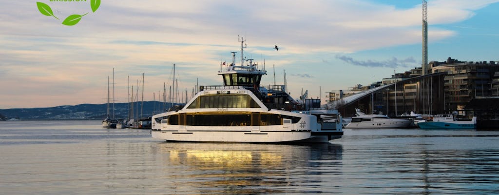 Passeio turístico de barco elétrico guiado por áudio pelo Fiorde de Oslo