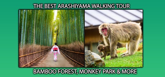 Arashiyama podkreśla pieszą wycieczkę po bambusowym lesie i parku małp