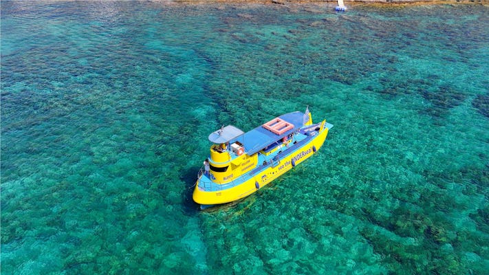 Dwugodzinny rejs łodzią podwodną niedaleko Lindos i pływanie w Zatoce Nawarony