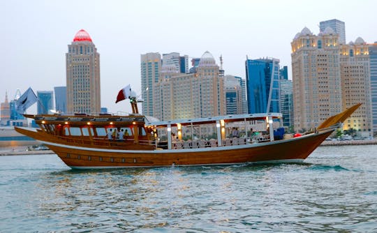 Doha sightseeing cruise onboard an Arabic dhow boat