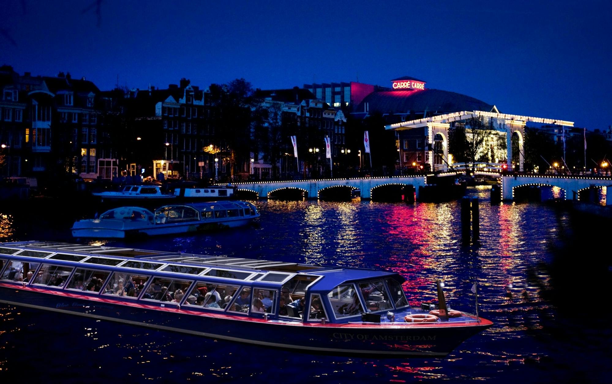 Giro in barca serale sui canali di Amsterdam di 1,5 ore